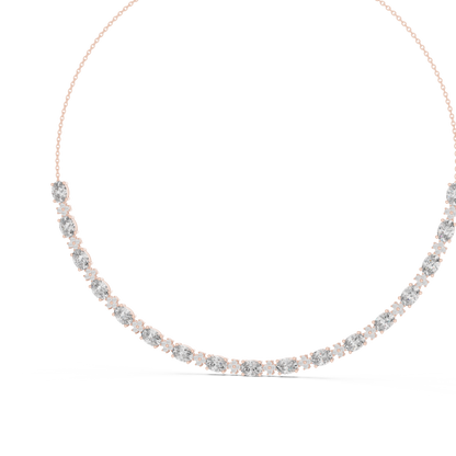 192.7ctw Oval Cut Aquamarine & Diamond Cluster Tennis Necklace in Yellow Gold