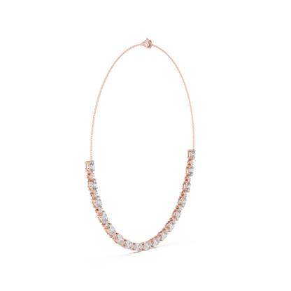 192.7ctw Oval Cut Aquamarine & Diamond Cluster Tennis Necklace in Yellow Gold