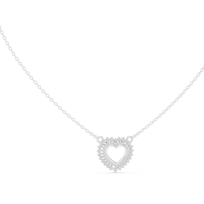0.38ctw Solid Gold Double Halo Open Heart Pendant Diamond Accent