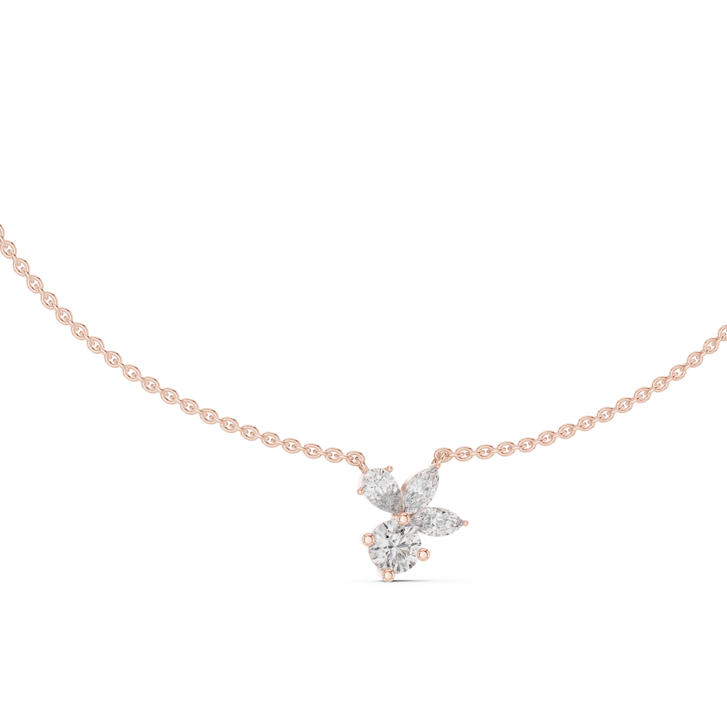 Luminous Petal & Dewdrop Pendant in Gold : 2.12CTW Diamonds