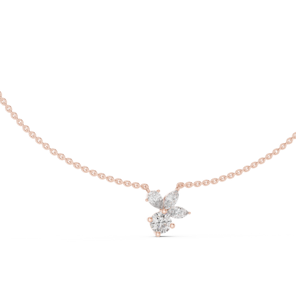 Luminous Petal & Dewdrop Pendant in Gold : 2.12CTW Diamonds