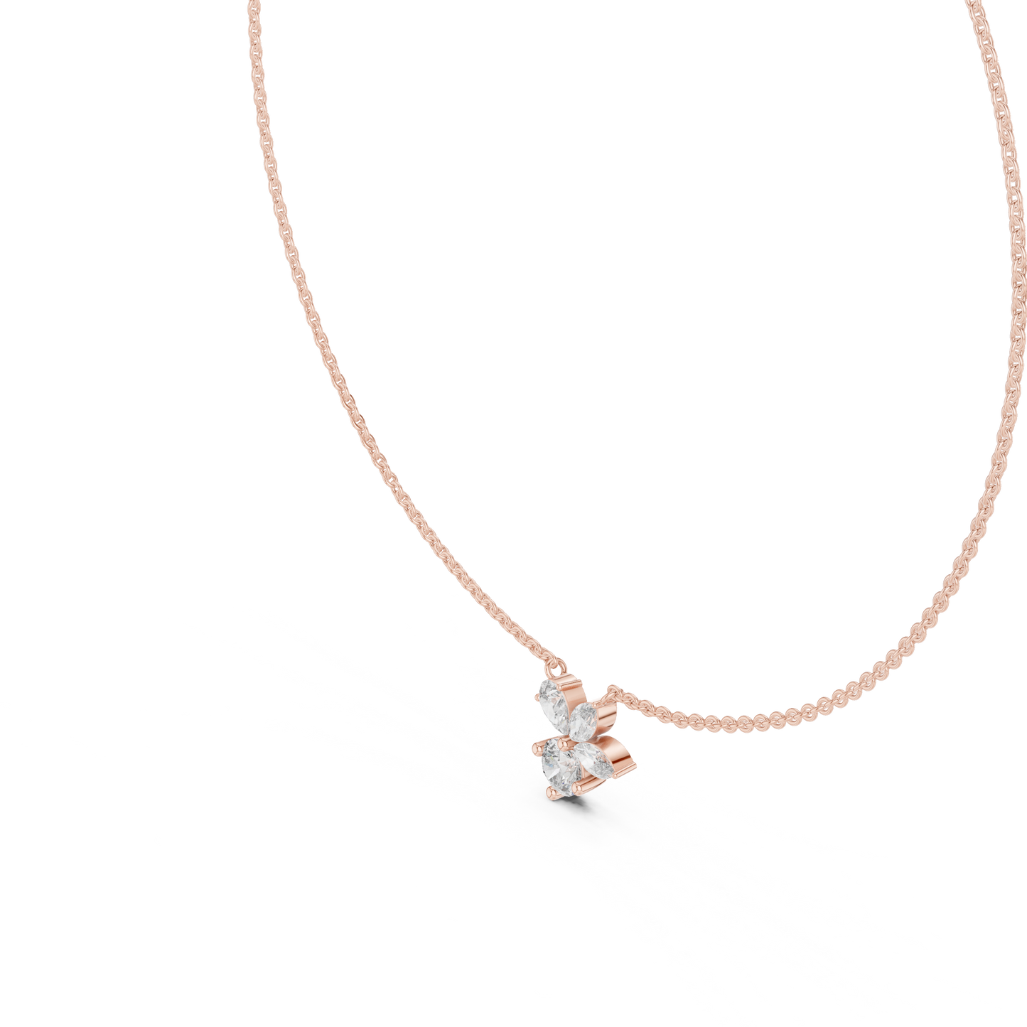 Luminous Petal & Dewdrop Pendant in Gold : 2.12CTW Diamonds