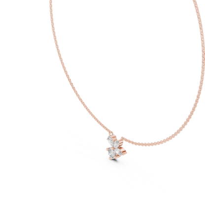 Luminous Petal & Dewdrop Pendant in Gold : 2.12CTW Diamonds