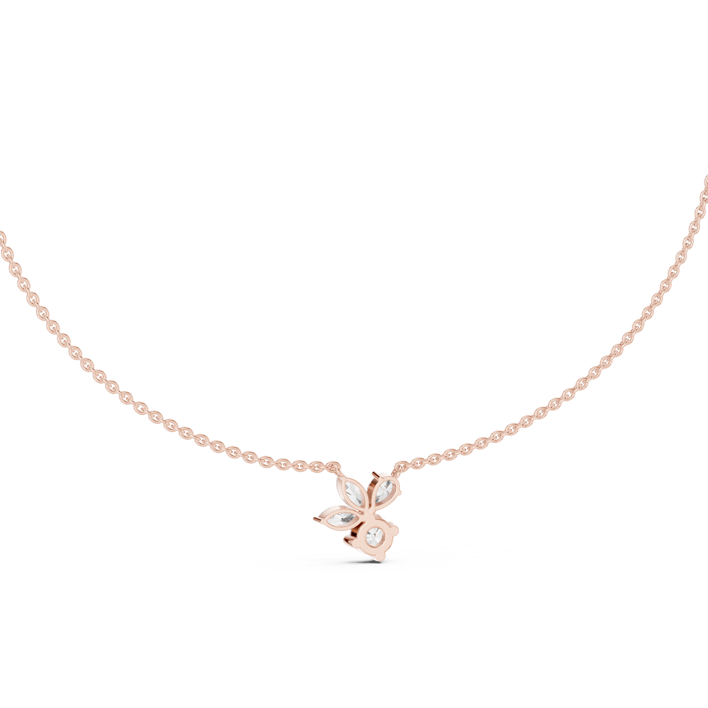Luminous Petal & Dewdrop Pendant in Gold : 2.12CTW Diamonds