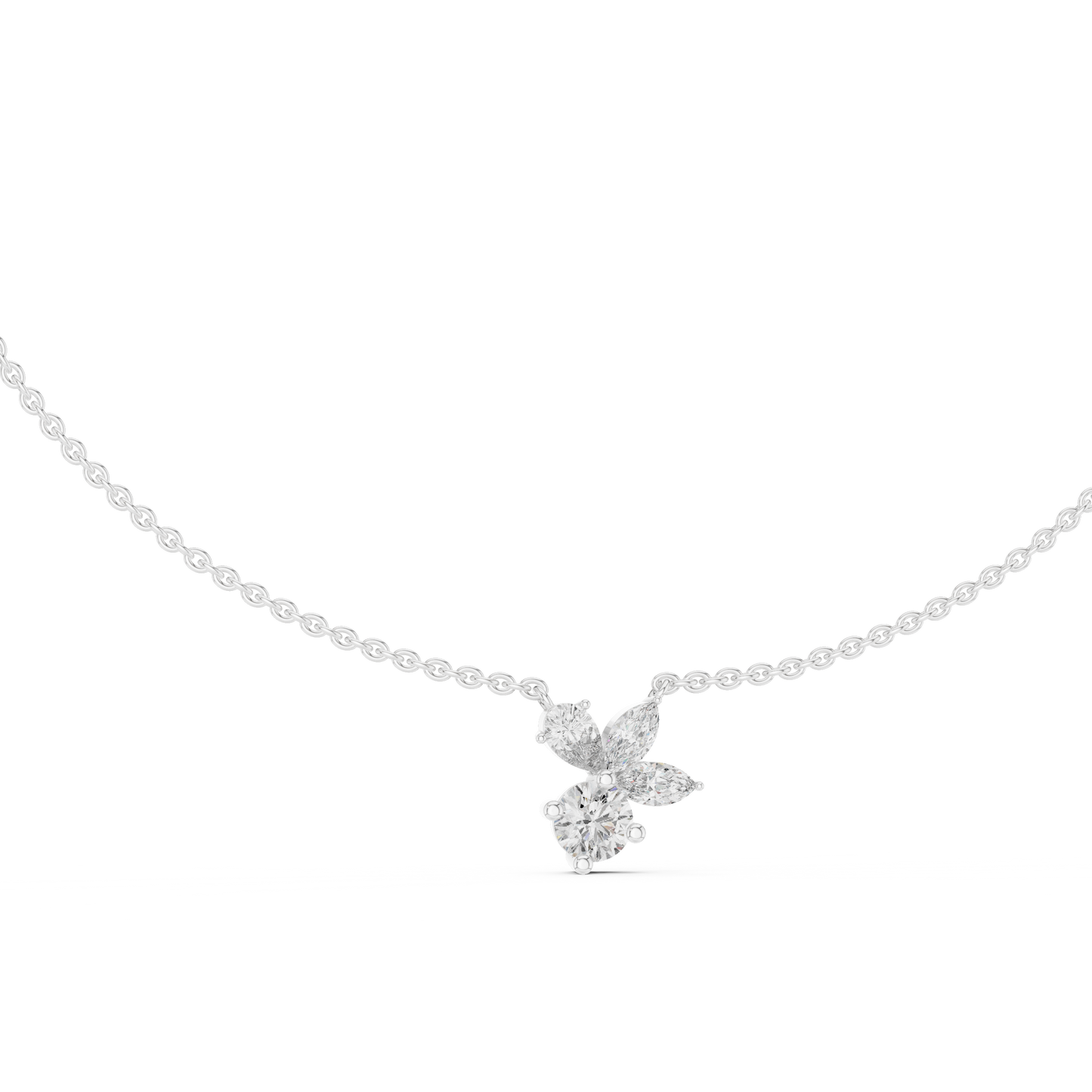Luminous Petal & Dewdrop Pendant in Gold : 2.12CTW Diamonds
