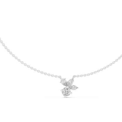 Luminous Petal & Dewdrop Pendant in Gold : 2.12CTW Diamonds