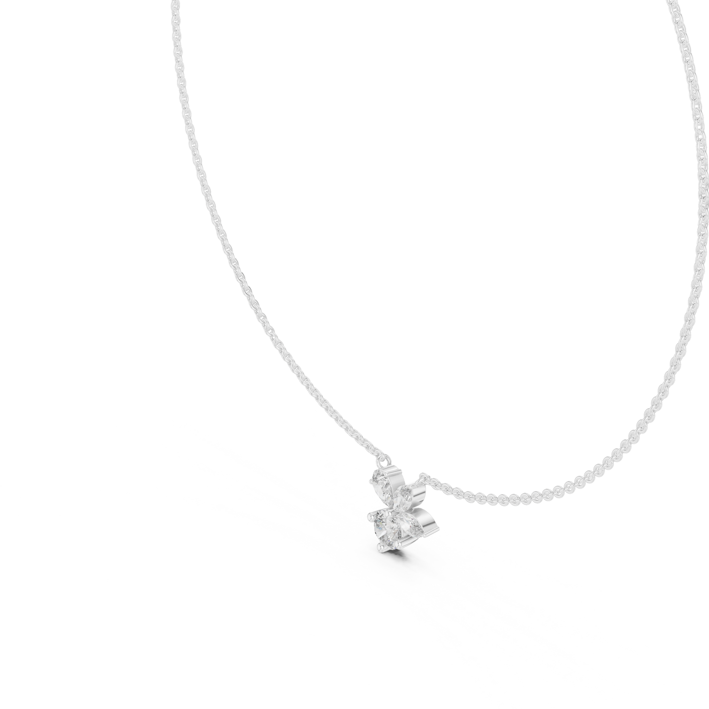 Luminous Petal & Dewdrop Pendant in Gold : 2.12CTW Diamonds