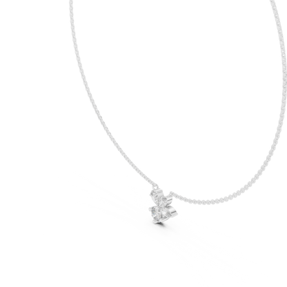 Luminous Petal & Dewdrop Pendant in Gold : 2.12CTW Diamonds