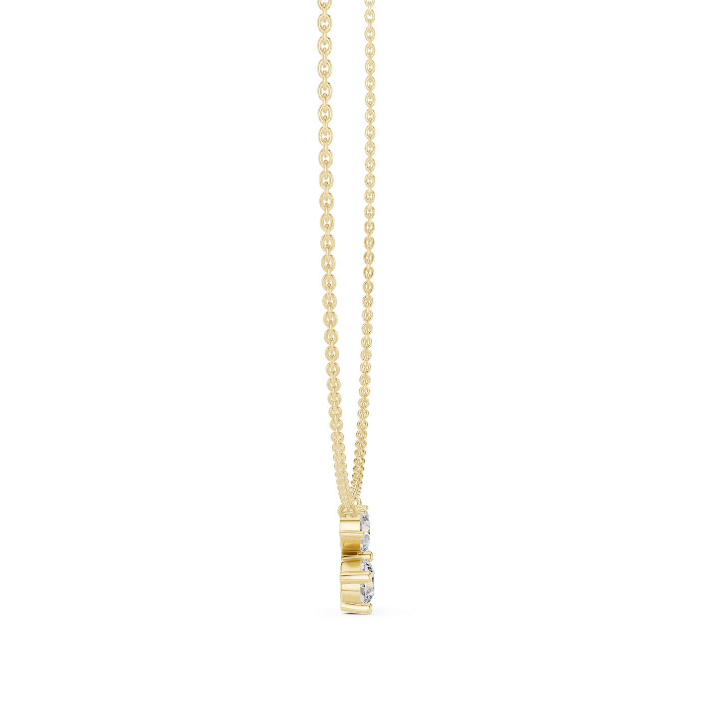 Luminous Petal & Dewdrop Pendant in Gold : 2.12CTW Diamonds