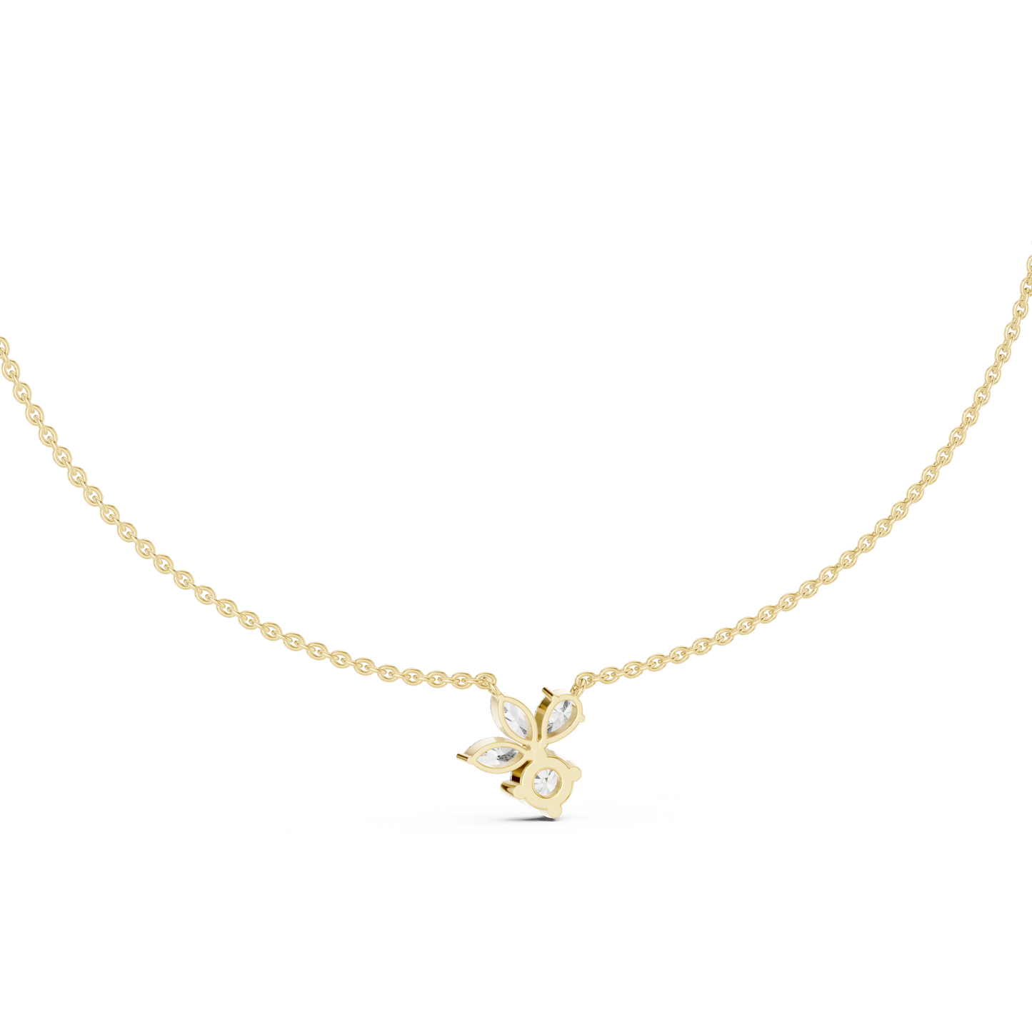 Luminous Petal & Dewdrop Pendant in Gold : 2.12CTW Diamonds