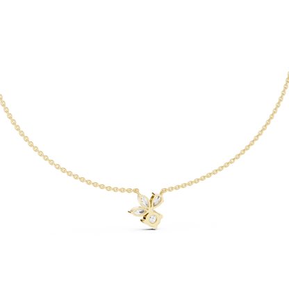 Luminous Petal & Dewdrop Pendant in Gold : 2.12CTW Diamonds