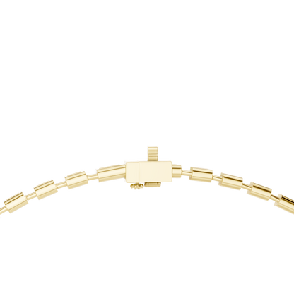 Yellow Gold Emerald Cut Diamond Tennis Choker Necklace 3.35ctw