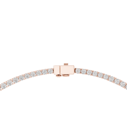 Yellow Gold Graduated Round & Oval Cut Diamond Tennis Necklace 26.82ctw
