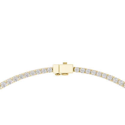 Yellow Gold Graduated Round & Oval Cut Diamond Tennis Necklace 26.82ctw