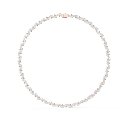 Celestial Sparkle: Pear-Cut Cluster Tennis Necklace in Yellow Gold