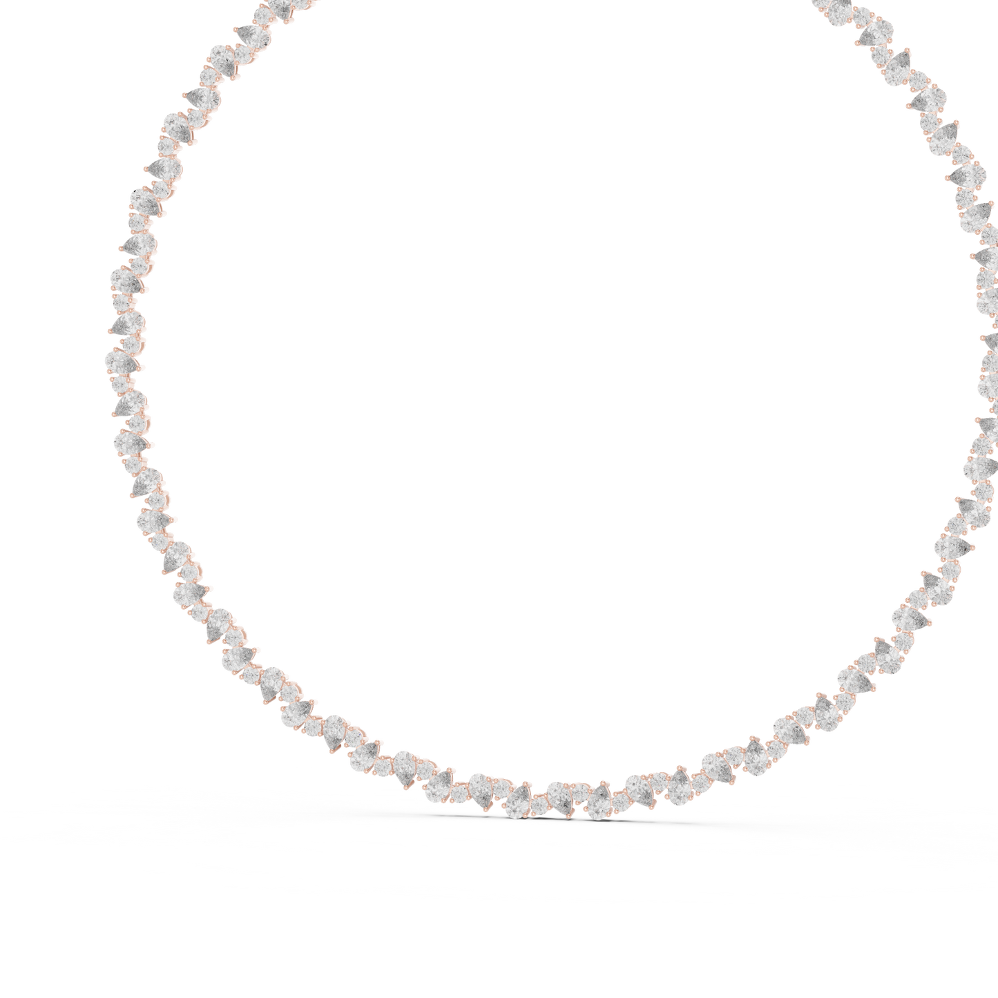 Celestial Sparkle: Pear-Cut Cluster Tennis Necklace in Yellow Gold