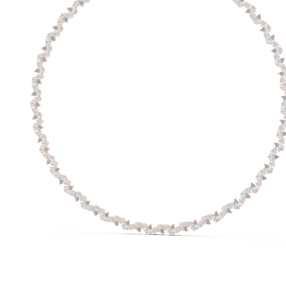 Celestial Sparkle: Pear-Cut Cluster Tennis Necklace in Yellow Gold