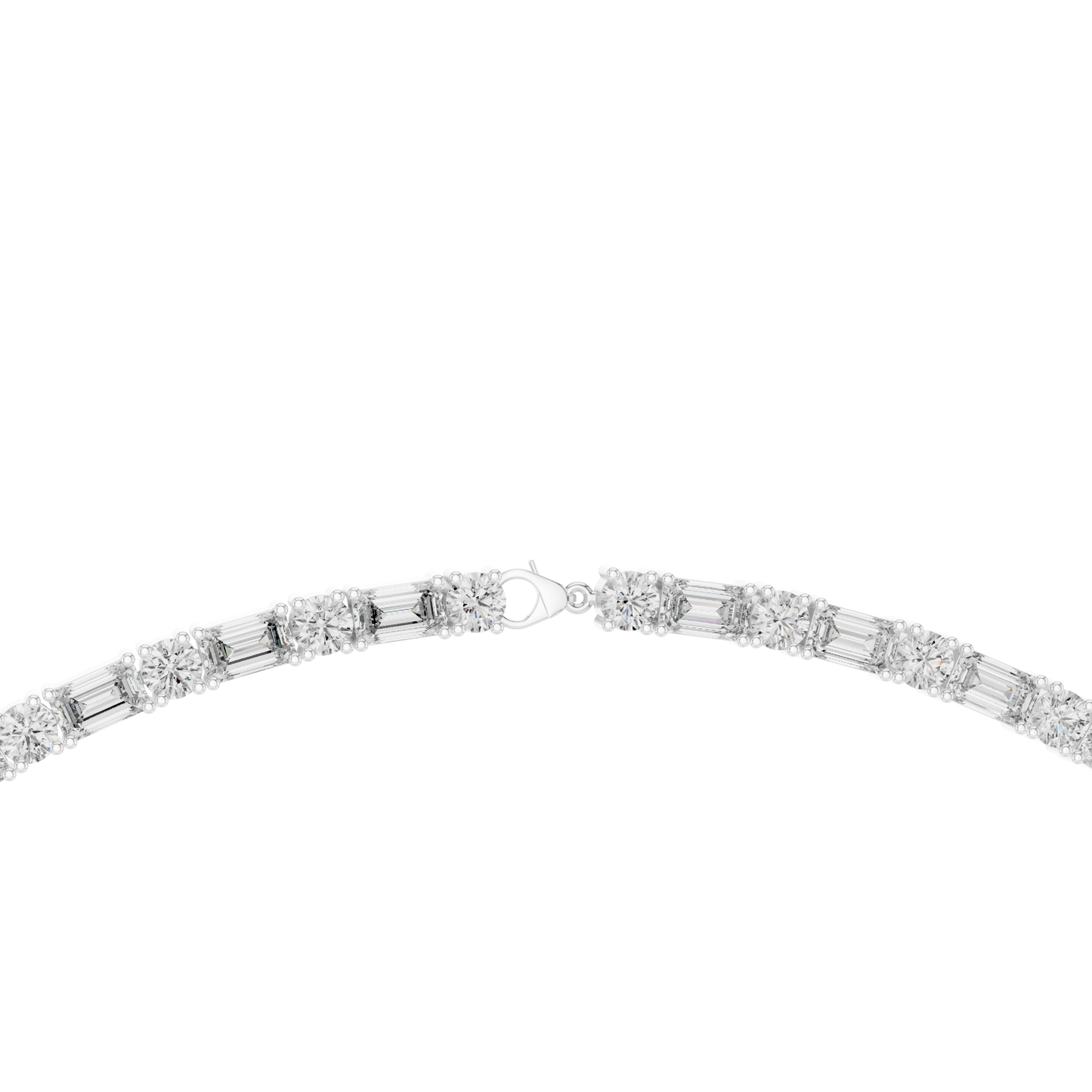 18.45ctw Solid Gold Emerald & Round Diamond Alternating Tennis Choker