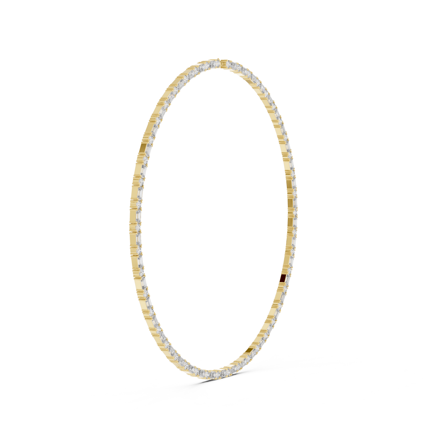 18.45ctw Solid Gold Emerald & Round Diamond Alternating Tennis Choker