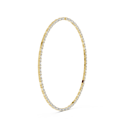 18.45ctw Solid Gold Emerald & Round Diamond Alternating Tennis Choker