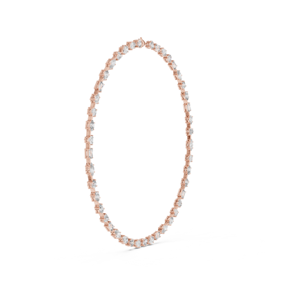 21.49ctw Solid Gold Multi-Cut Diamond Mixed Shape Tennis Choker Necklace