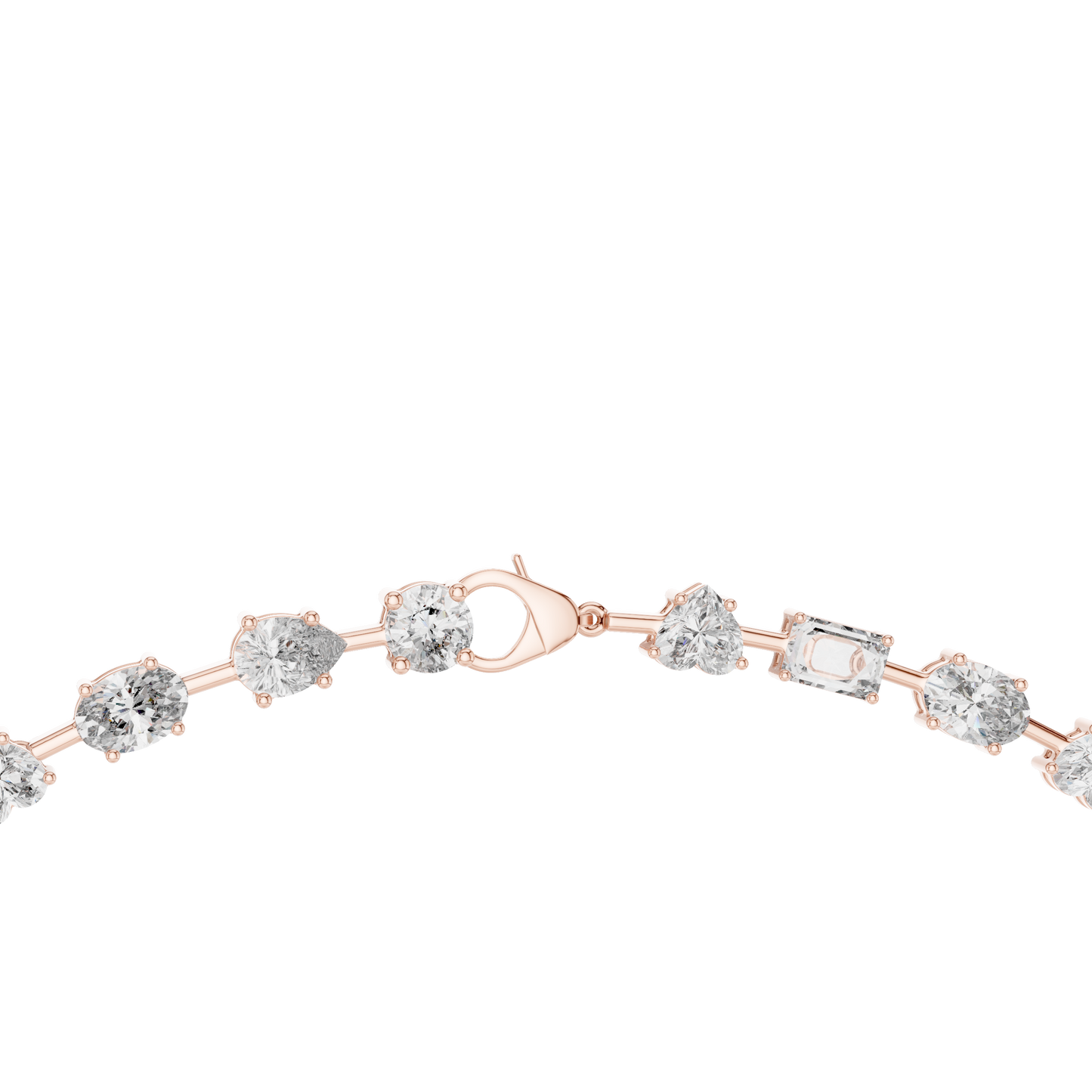 21.49ctw Solid Gold Multi-Cut Diamond Mixed Shape Tennis Choker Necklace