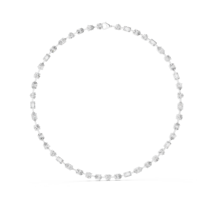 21.49ctw Solid Gold Multi-Cut Diamond Mixed Shape Tennis Choker Necklace