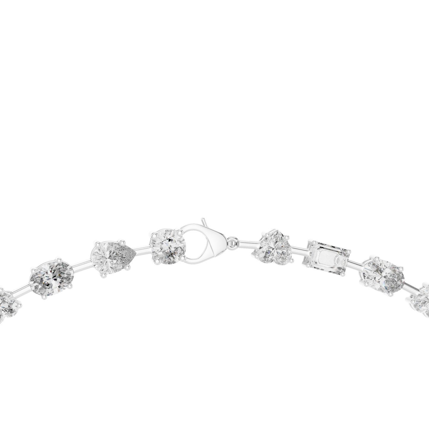 21.49ctw Solid Gold Multi-Cut Diamond Mixed Shape Tennis Choker Necklace