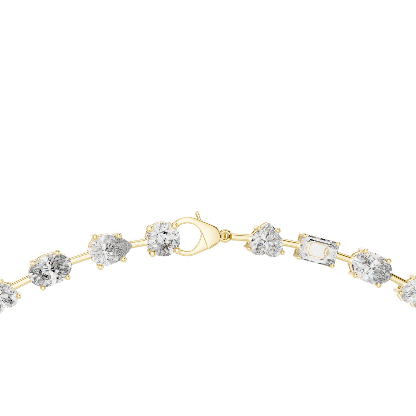 21.49ctw Solid Gold Multi-Cut Diamond Mixed Shape Tennis Choker Necklace