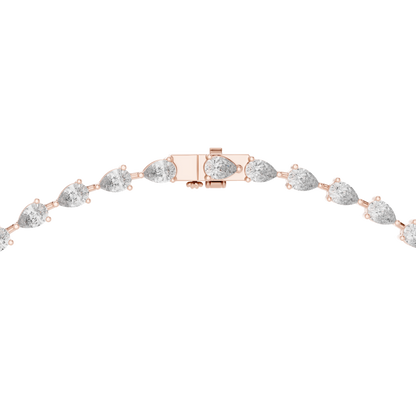 22.98ctw Solid Gold Pear Cut Diamond Tennis Y-Necklace Lariat Choker