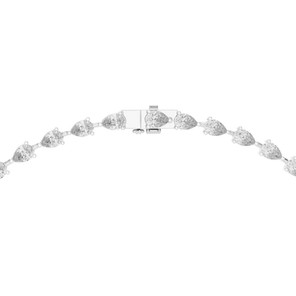 22.98ctw Solid Gold Pear Cut Diamond Tennis Y-Necklace Lariat Choker