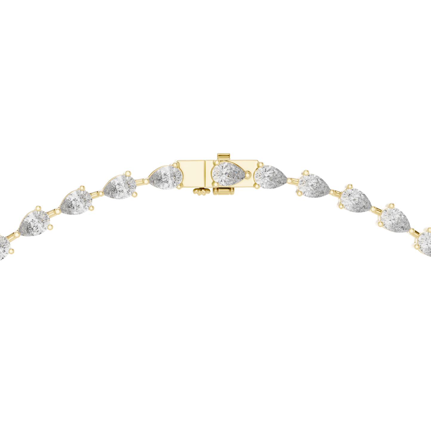 22.98ctw Solid Gold Pear Cut Diamond Tennis Y-Necklace Lariat Choker