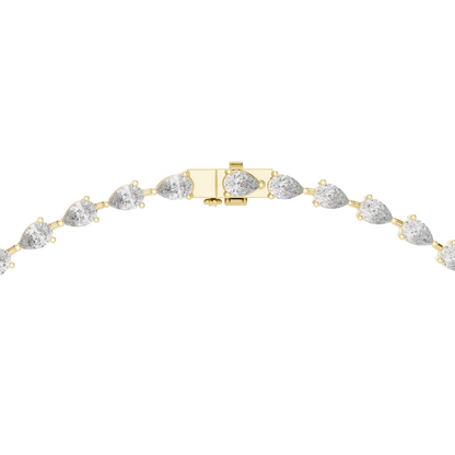 22.98ctw Solid Gold Pear Cut Diamond Tennis Y-Necklace Lariat Choker