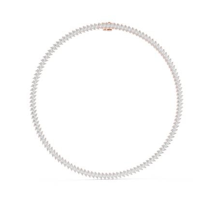 18.6ctw Solid Gold Marquise Diamond Tennis Choker Eternity Necklace