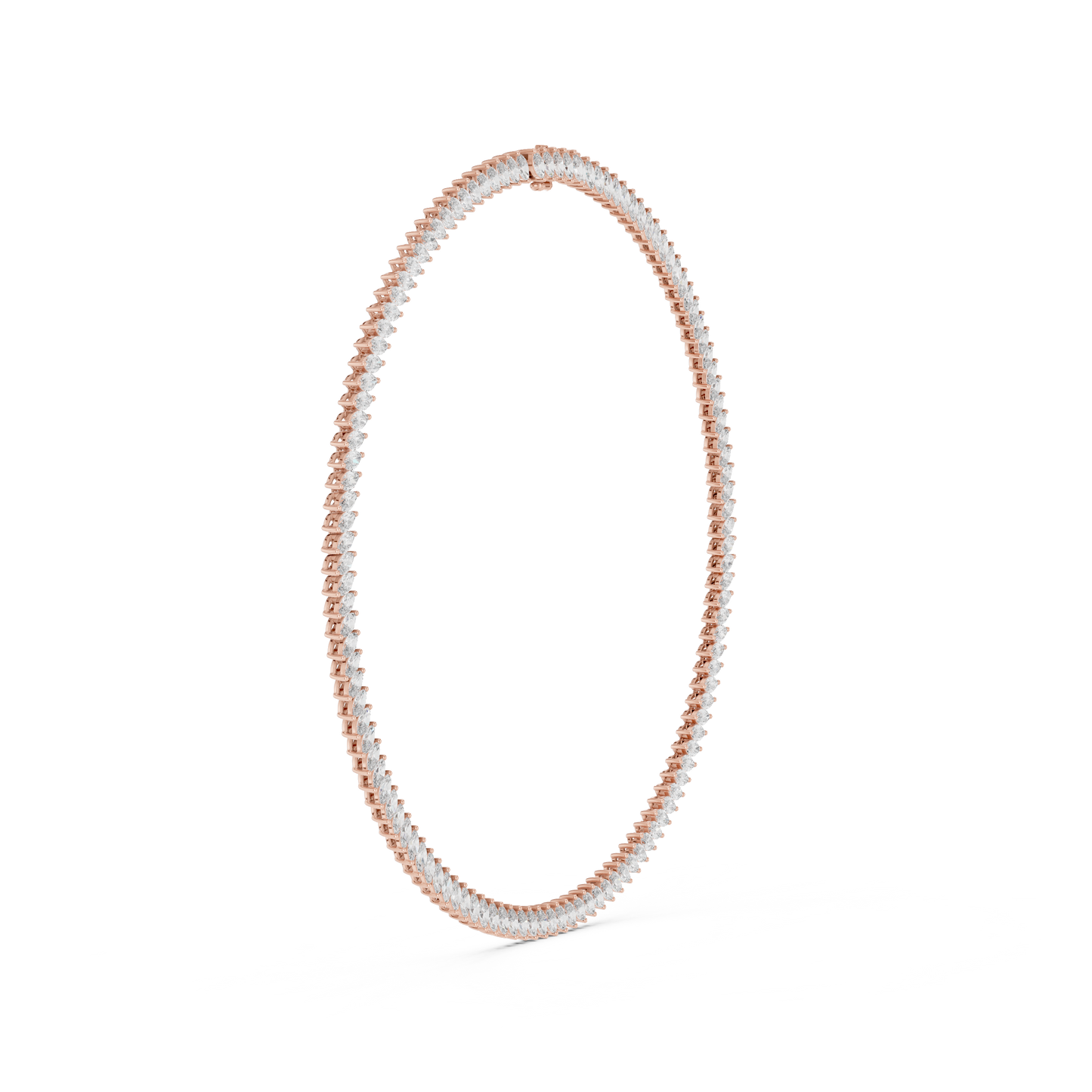 18.6ctw Solid Gold Marquise Diamond Tennis Choker Eternity Necklace