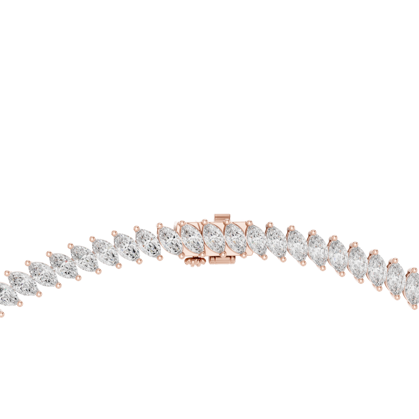 18.6ctw Solid Gold Marquise Diamond Tennis Choker Eternity Necklace