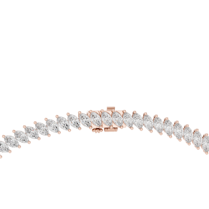 18.6ctw Solid Gold Marquise Diamond Tennis Choker Eternity Necklace