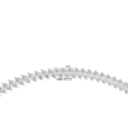 18.6ctw Solid Gold Marquise Diamond Tennis Choker Eternity Necklace