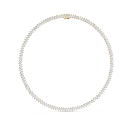 18.6ctw Solid Gold Marquise Diamond Tennis Choker Eternity Necklace