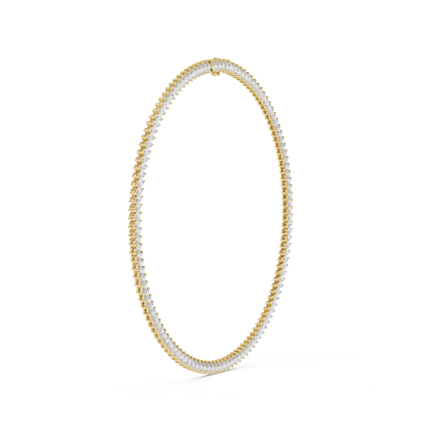 18.6ctw Solid Gold Marquise Diamond Tennis Choker Eternity Necklace
