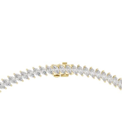 18.6ctw Solid Gold Marquise Diamond Tennis Choker Eternity Necklace