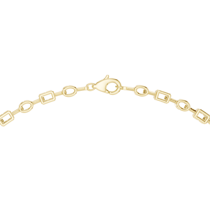Gilded Majesty: Multi-Cut Diamond Drop Statement Necklace in Yellow Gold