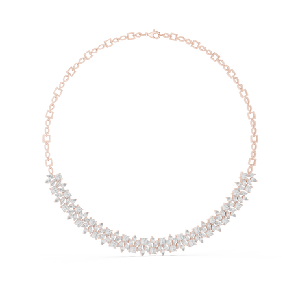 23.22ctw Solid Gold Multi-Cut Princess & Marquise Diamond Cluster Choker