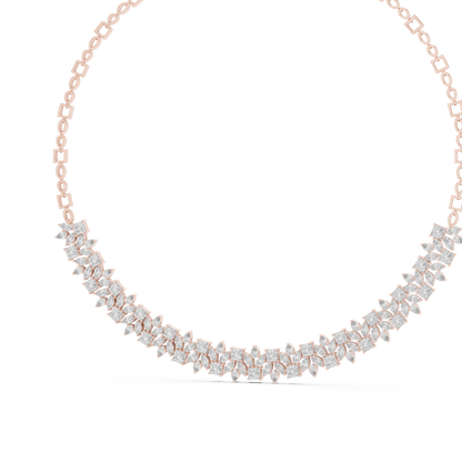 23.22ctw Solid Gold Multi-Cut Princess & Marquise Diamond Cluster Choker