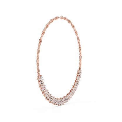 23.22ctw Solid Gold Multi-Cut Princess & Marquise Diamond Cluster Choker
