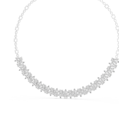 23.22ctw Solid Gold Multi-Cut Princess & Marquise Diamond Cluster Choker