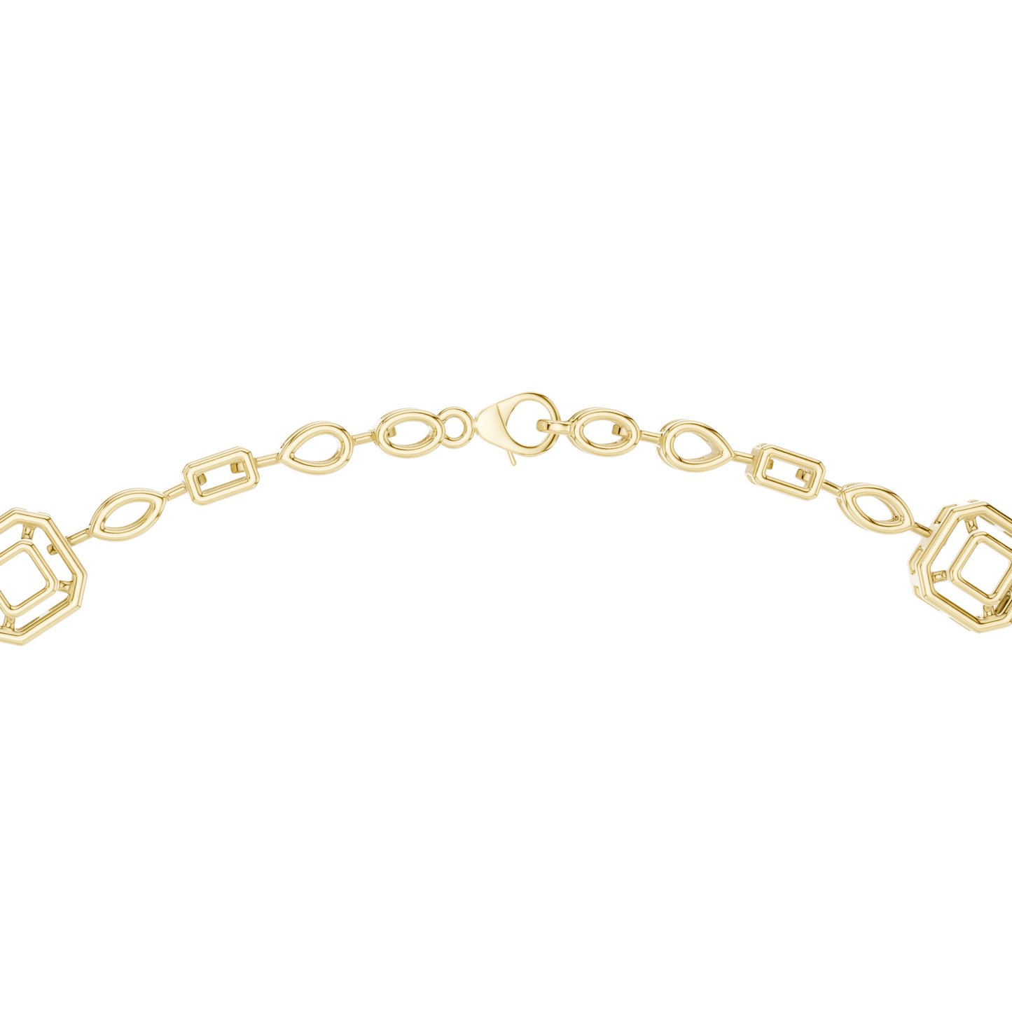 Yellow Gold Multi-Cut Diamond Halo Y-Necklace - 12.06ctw