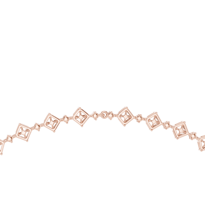 18.78ctw Solid Gold Multi-Cut Mixed Shape Diamond Tennis Collar Necklace
