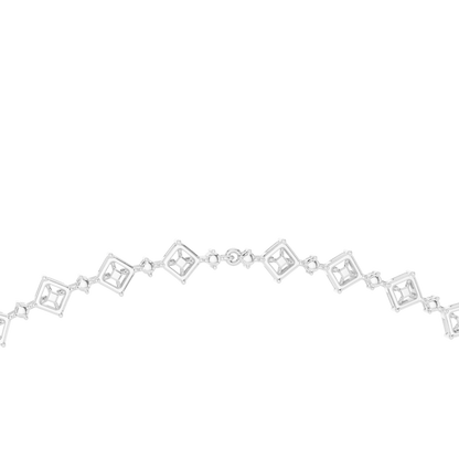18.78ctw Solid Gold Multi-Cut Mixed Shape Diamond Tennis Collar Necklace