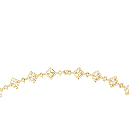 18.78ctw Solid Gold Multi-Cut Mixed Shape Diamond Tennis Collar Necklace